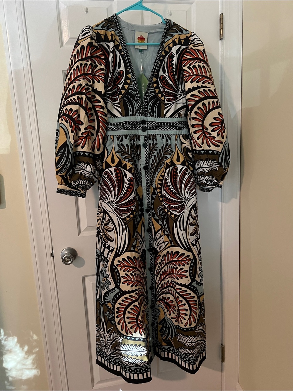 Farm Rio Balamana Long Sleeve Maxi Dress